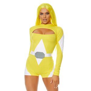 Yellow Superhero Costume for Women Power Move Bodysuit Outfit Brand New